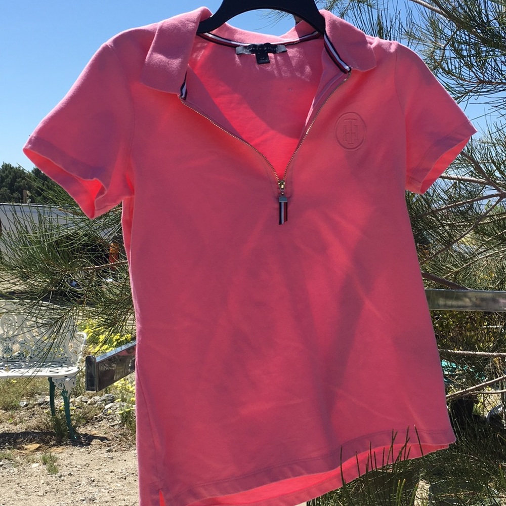 Tommy Hilfiger pink polo small petite